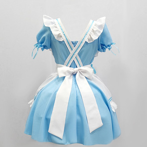 Disfraz de sirvienta de anime Miracle Nikki para mujer, talla grande, vestido Lolita, traje de cosplay, diseño con volantes en azul y blanco - Product Image 4