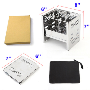 <span class=keywords><strong>Estufa</strong></span> <span class=keywords><strong>de</strong></span> <span class=keywords><strong>leña</strong></span> portátil para exteriores, Mini Parrilla <span class=keywords><strong>de</strong></span> acero inoxidable adecuada para acampar, barbacoa, <span class=keywords><strong>estufa</strong></span> <span class=keywords><strong>de</strong></span> carbón plegable - Product Image 5