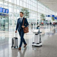Solution publicitaire numérique intelligente et autonome pour chariots à bagages, affichage numérique et écrans tactiles OEM pour intérieur