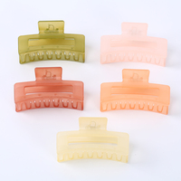 Coréen Élégant Grande Griffe De Cheveux Gelée Couleur Rectangulaire Creux U-Spring Pince À Cheveux Fantaisie Carré En Plastique En Gros