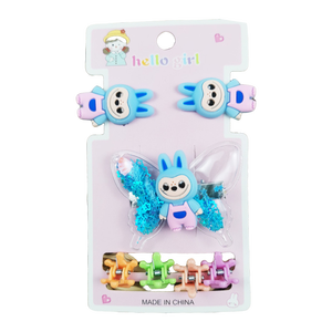 Lindo y Dulce Clip para el Pelo con Mini Lazo de Muñeca Labubu, Lazo con Lentejuelas y Mariposa, Accesorio Duradero de Plástico para el Pelo para Niños - Product Image 4