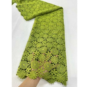 Tela de encaje de guipur de seda de leche africana de color rosa, tela de encaje de malla nigeriana de alta calidad para <span class=keywords><strong>vestido</strong></span> de fiesta de boda - Product Image 3