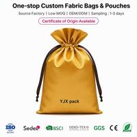 Fabricant de sacs à cordon en satin avec logo personnalisé Pochettes d'emballage pour perruques sous-vêtements perruque en or Emballage textile