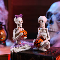 Ornement en résine de squelette d'Halloween transfrontalier, lanterne citrouille, accessoire photo, pièce décorative pour festival effrayant, bar et escape room