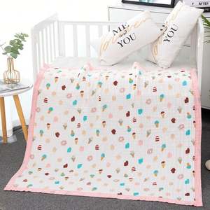 Wholesale Custom Pattern Solid Cotton Muslin <b>Blanket</b> for <b>Baby</b> - Product Image 3