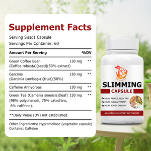 Cápsulas Adelgazantes Más Vendidas con Cafeína y Té Verde Anhidro que Ayudan a Reducir la Grasa Abdominal y la Grasa de las Caderas, Suplemento Dietético - Product Image 3