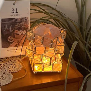 Lampe de sel de l'Himalaya en forme d'animal personnalisée, cadre métallique, lampe de chevet en pierre de sel naturelle, alimentation USB, LED à intensité variable, Ra80, commande par bouton - Product Image 5