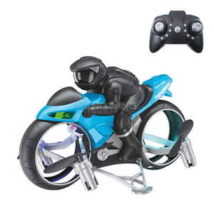 Motocicleta Voladora de Control Remoto Eléctrica por <span class=keywords><strong>Radio</strong></span> <span class=keywords><strong>RC</strong></span> 2.4G, Avión Acrobático Terrestre y Aéreo con Luces de Colores para Niños, Juguetes, Regalos, Plástico - Product Image 1