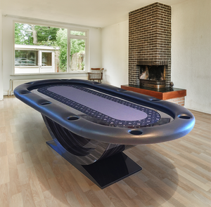 โรงงานขายตรงโต๊ะโป๊กเกอร์ไม้เนื้อแข็งพร้อมโต๊ะพนันรองรับ V โต๊ะโป๊กเกอร์แบบกําหนดเองแบล็คแจ็ค - Product Image 1