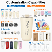 Mug Perjalanan OEM Merah Stainless Steel dengan Tutup Lipat 500ml Botol Termos untuk Wanita Mug Custom Ukuran Kecil Botellas De Agua Tumbler
