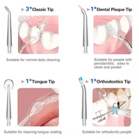 Hydropulseur dentaire électrique sans fil 4-en-1 portable avec mode DIY et 4 embouts pour un soin buccal optimal