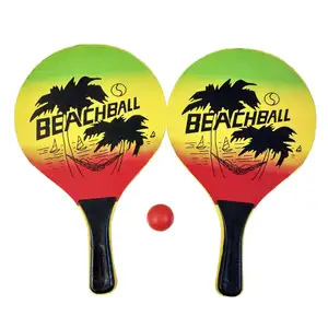 Vente en gros Cadeau promotionnel Ensemble raquette de tennis de plage/batte de plage/pagaie de plage en plastique avec ballon de plage