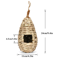 Nid d'oiseau rond tissé à la main en herbe, cage de reproduction pour oiseaux, nid en paille pour perroquet
