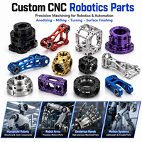 Pièces robotiques en aluminium usinées CNC, service de fabrication sur mesure pour les bras de robots d'automatisation industrielle, effets fins des manipulateurs