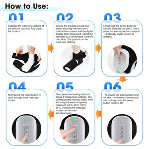 Masseur de pieds à double sac, 3 modes de thérapie des pieds, 4 niveaux de thérapie thermique, massage relaxant par pétrissage, masseur pour pieds et chevilles - Product Image 3