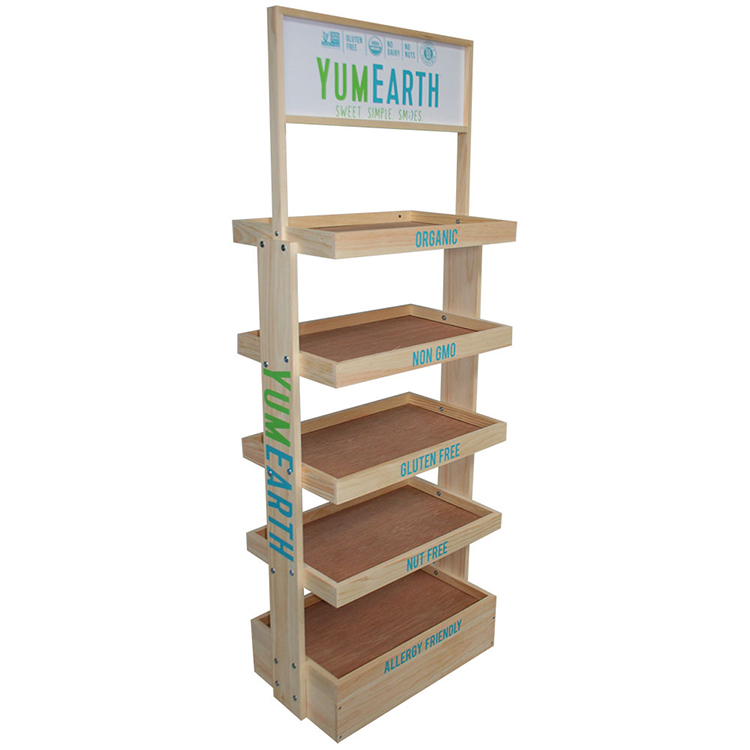 Customized Plywood Display Stand for Cookies Wooden Solidwood Material Dessert Display Shelf for Bakery Shop — view 4