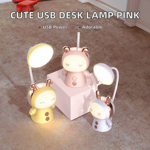 USB充電式 かわいいLEDデスクランプ フレキシブルグースネック ピンク 調光機能付き 6000K昼光色 子供＆女の子へのプレゼントに - Product Image 2
