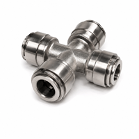 Raccord croisé 4 voies personnalisable YOD en acier inoxydable SUS 304/316L, connecteur rapide pour système de fluide, pièces et raccords pour filtre à eau RO