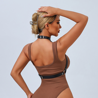 Harnais grande taille en cuir punk ceintures harnais pour femmes mode rave corps harnais