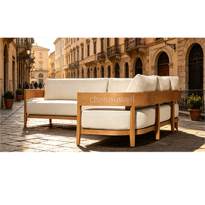 Canapé d'extérieur <span class=keywords><strong>en</strong></span> bois <span class=keywords><strong>de</strong></span> teck élégant pour <span class=keywords><strong>jardin</strong></span>, mobilier <span class=keywords><strong>de</strong></span> <span class=keywords><strong>salon</strong></span>, canapé d'angle modulable style architecture royale pour l'extérieur - Product Image 1