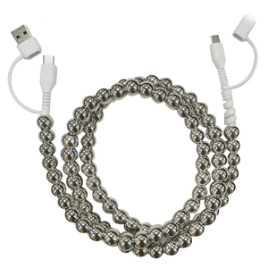 Đa chức năng 4-in-1 PD đa cổng đính cườm Cáp dữ liệu Type-C điện thoại di động sạc cáp vàng hạt bạc hai trong một - Product Image 2