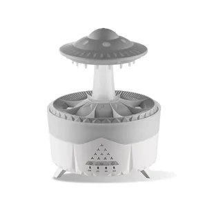 UFO Rain Drop Aroma Diffuser Humidifier Night Light 350ml 7 Colors LED Lamp Ultrasonic Remote Control Rain Cloud Aroma Diffuser