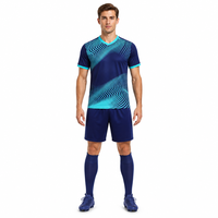 Ensemble maillot et short de football personnalisés par sublimation, respirant, anti-humidité, uniforme d'équipe, col en V, manches courtes, pour entraînement et match