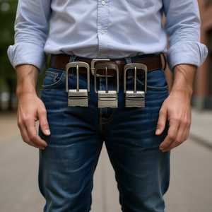 Fibbia per cintura ILAN da 3,5 cm in metallo con perno per cinture in pelle, stili misti, 1 pezzo - Product Image 2