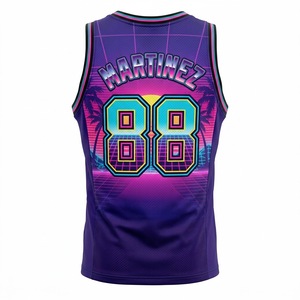 Camiseta de Baloncesto Sublimada con Logotipo Personalizado, Camiseta sin Mangas con Cuello Redondo para Hombre, Transpirable, a Rayas, para Todas las Temporadas, Corte Regular - Product Image 2