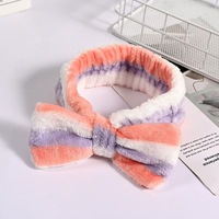 Ensemble de bandeaux en peluche imprimé léopard pour femme, avec nœud, en polaire douce, élastique, pour le lavage du visage, accessoires de mode pour cheveux