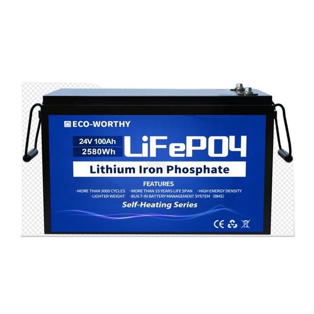 Eco Worthy 25.6V 100Ah Lithium Ion Battery Lifepo4 Battery Solar Power System Battery