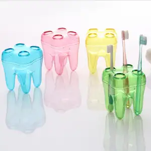 परिवार प्लास्टिक झरझरा टूथब्रश धारक युगल दांत ब्रश धारक
