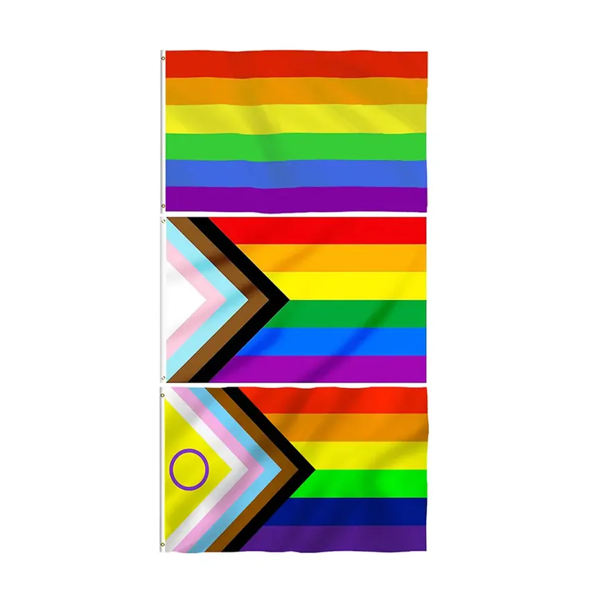 All'ingrosso 100% poliestere 3 x5ft Lgbtq Gay omosessuale bisessuale bandiera arcobaleno pansessualità Transgender Lgbt Gay Pride Flag