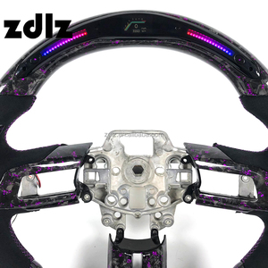 <span class=keywords><strong>Accessori</strong></span> Interni per <span class=keywords><strong>Ford</strong></span> Mustang Shelby GT 2018, Volante Personalizzato in Pelle Scamosciata con Display LED e Fibra di Carbonio Forgiata - Product Image 4