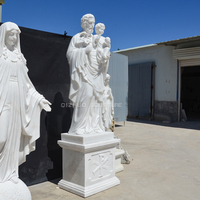 Saint-Joseph en marbre catholique sculpté à la main de taille réelle personnalisé avec l'Enfant Jésus pour l'église