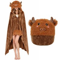 Manta con Capucha de Animales Adorables al por Mayor, Personalizada, Extragrande, Acogedora, de Forro Polar Sherpa y Franela, Tipo Sudadera, Chal, Edredón