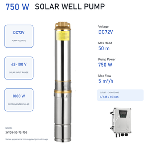 Bomba Solar de Pozo de Bajo Voltaje QY DC72V 750W para Agua de Pozo e Irrigación 5 m³/h 50 m de Altura de Elevación - Product Image 4