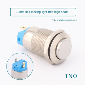 12MM Stainless Steel Button High-Flat Round Style IP67 3A 220V Ring Illuminated - Product Image 3