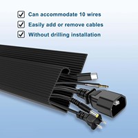 Kit de gestion des câbles sous le bureau facile à installer, goulottes de câblage en plastique/PVC noir de 94 pouces pour dissimuler les cordons, idéal pour la maison et le bureau