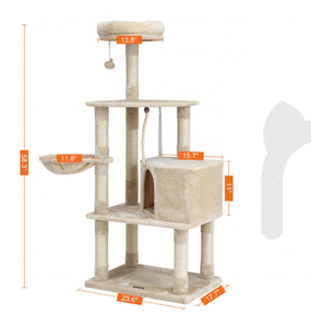 Tháp Leo Núi Cào Bằng Gỗ Giá Nhà Máy Bán Chạy Nhất 2022 Phụ Kiện Thú Cưng Sisal Sang Trọng Có Thể Gập Lại Sang Trọng Thời Trang Cây Mèo - Product Image 5