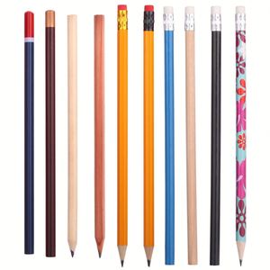 Crayon HB rond jaune en graphite personnalisé avec logo, en vrac, pour étudiants, en bois avec gomme, crayons standard - Product Image 1