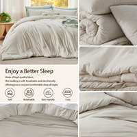 Couette matelassée en polyester en gros, douce, moderne, lavable, toutes saisons, avec taies d'oreiller