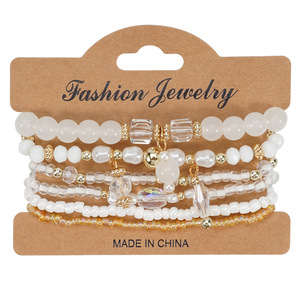 Fashion Beaded <b>Bracelets</b> <b>Set</b> 6Pcs Women's Imitation Pearl Crystal Rhinestone Boho Gift Jewelry 2026 Made in China - Product Image 6