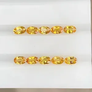 Oval Shape 3x2mm ~ 7x5mm Good Quality natural gemstone price list jewelry Orange Sapphire Natural Yellow Sapphire