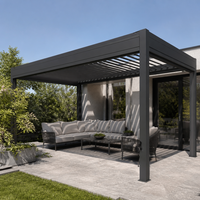 Pergola en aluminium Jiake avec lames bioclimatiques motorisées, abri extérieur pour projets de terrasses de hôtels et espaces de loisirs