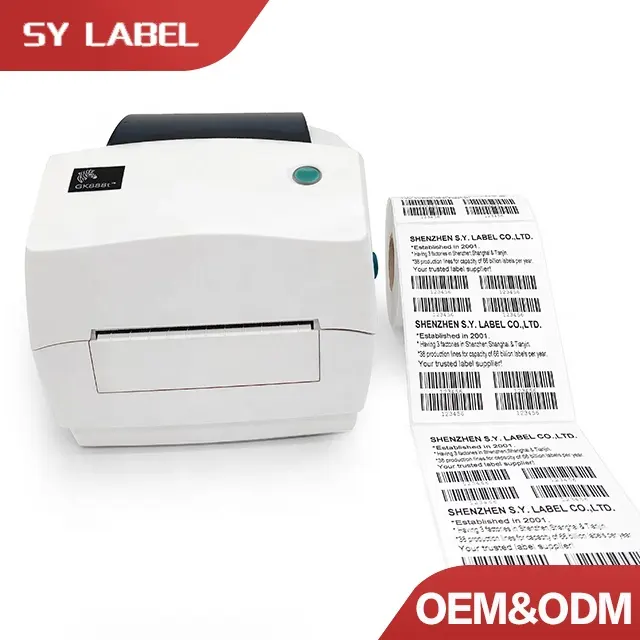 Benutzer definierte 4x6 Clear Printing Selbst klebende Barcode-Etiketten aufkleber 100x150x350 Blank Direct Thermal Shipping Labels Rolle für Zebra