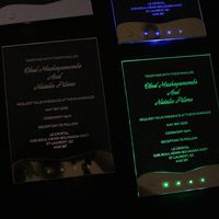 Cartes en acrylique LED créatives, gravure personnalisée, texte clair, cartes d'invitation de mariage en acrylique