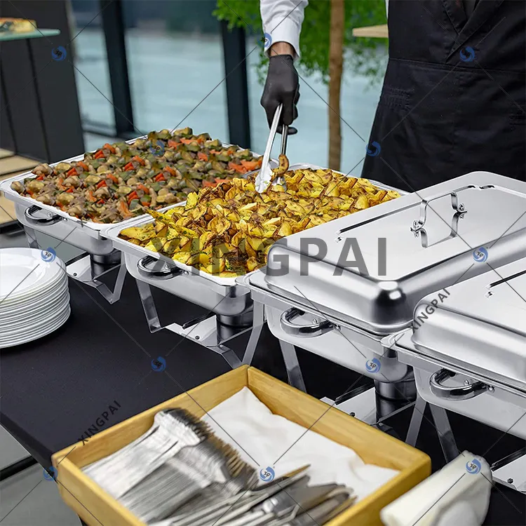XINGPAI Andere Hotel Restaurant liefert Buffet Server Alkohol Herd Chefing Dish Edelstahl Food Warmer Set