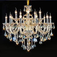 Lustre en cristal de style européen, lumière LED tricolore, diamètre 80 cm x hauteur 65 cm - Luxueux pour les salons, les salles à manger