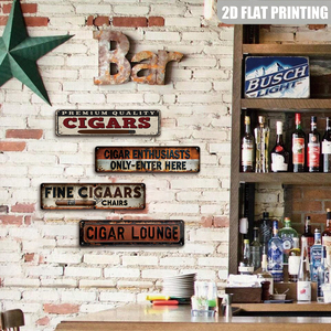 Targa in Metallo per Cigar Lounge, Decorazione Murale <span class=keywords><strong>a</strong></span> Tema Tabacco per Bar, Man Cave, Sala Fumatori, Ornamento per la Casa - Product Image 3